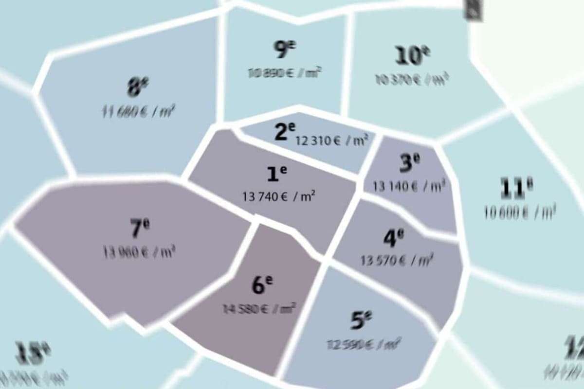 carte des prix immobilier paris