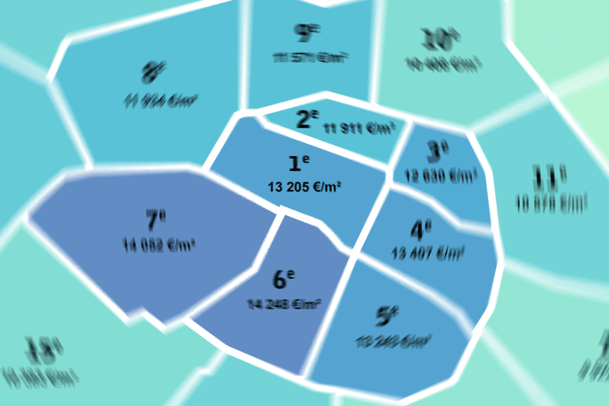 carte prix immobilier parisien